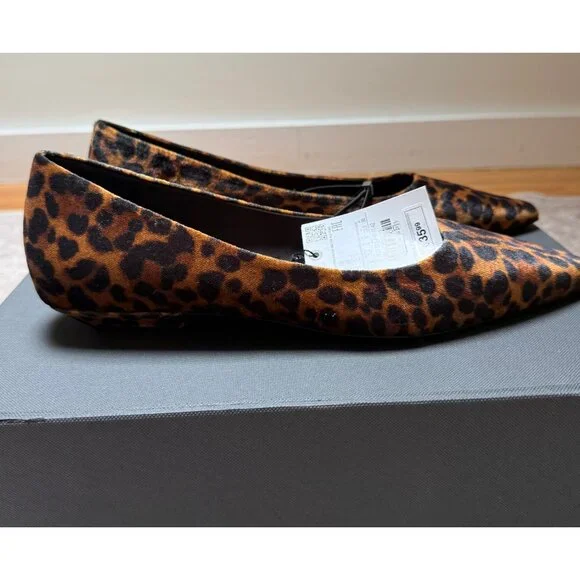 NWT ZARA Leopard Print Pointed Toe Low Heel Shoes - Picture 3 of 7